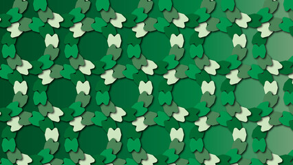 Green Foliage colored, Retro, Seamless, Pattern, geometric, background, to be used as decoration element texture (geometric, backdrop, shapes, repeated, to create unity and consistency)