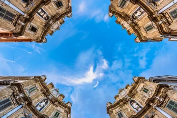 Zelfklevend Fotobehang Palermo Quattro Canti square in Palermo Sicily