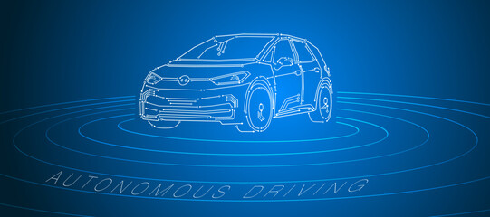 autonomous driving car - obrazy, fototapety, plakaty