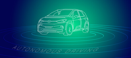 autonomous driving car - obrazy, fototapety, plakaty