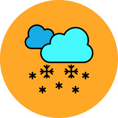 Snowfall Multicolor Circle Filled Line Icon