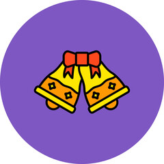 Christmas Bell Multicolor Circle Filled Line Icon