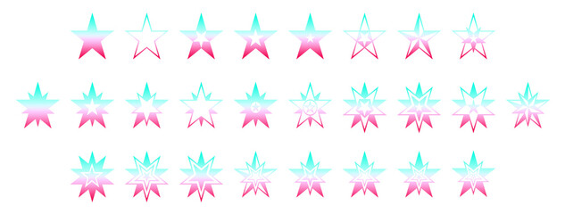 Sterne Collection cyan weiß pink