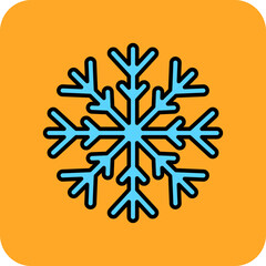 Snowflake Multicolor Round Corner Filled Line Icon