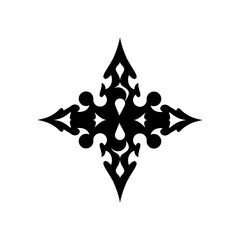 Snowflake silhouette, black vector icon isolated on white background