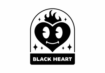 Black and white color of heart tattoo