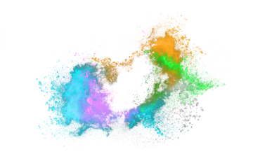 Colorful powder explosion