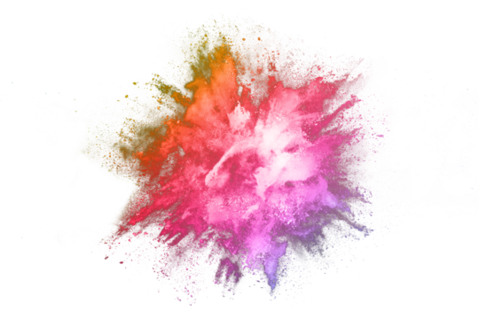 Colorful powder explosion