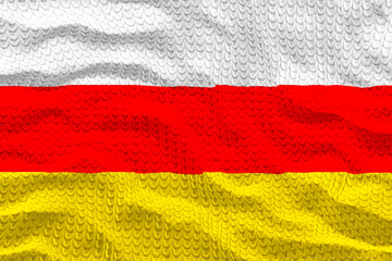 Naklejka premium National flag of South Ossetia. Background with flag of South Ossetia