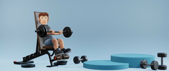 3D rendering of podium for fitness products health products or dietary supplement