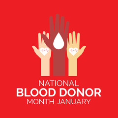 Obraz premium vector graphic of national blood donor month. Holiday concept. Template for background, banner, card, poster with text inscription. Vector EPS10 .