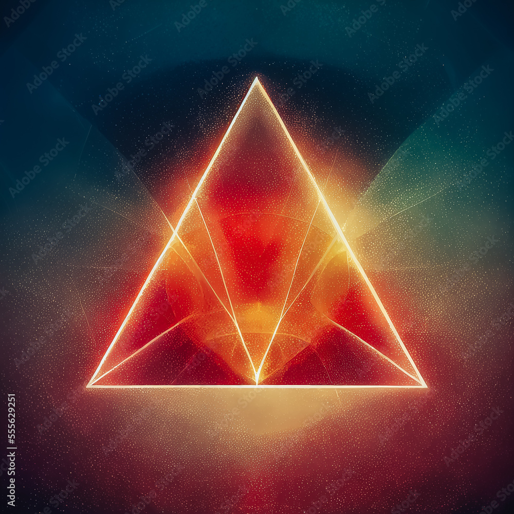 Aufkleber beautiful abstract background with glowing stars with triangles