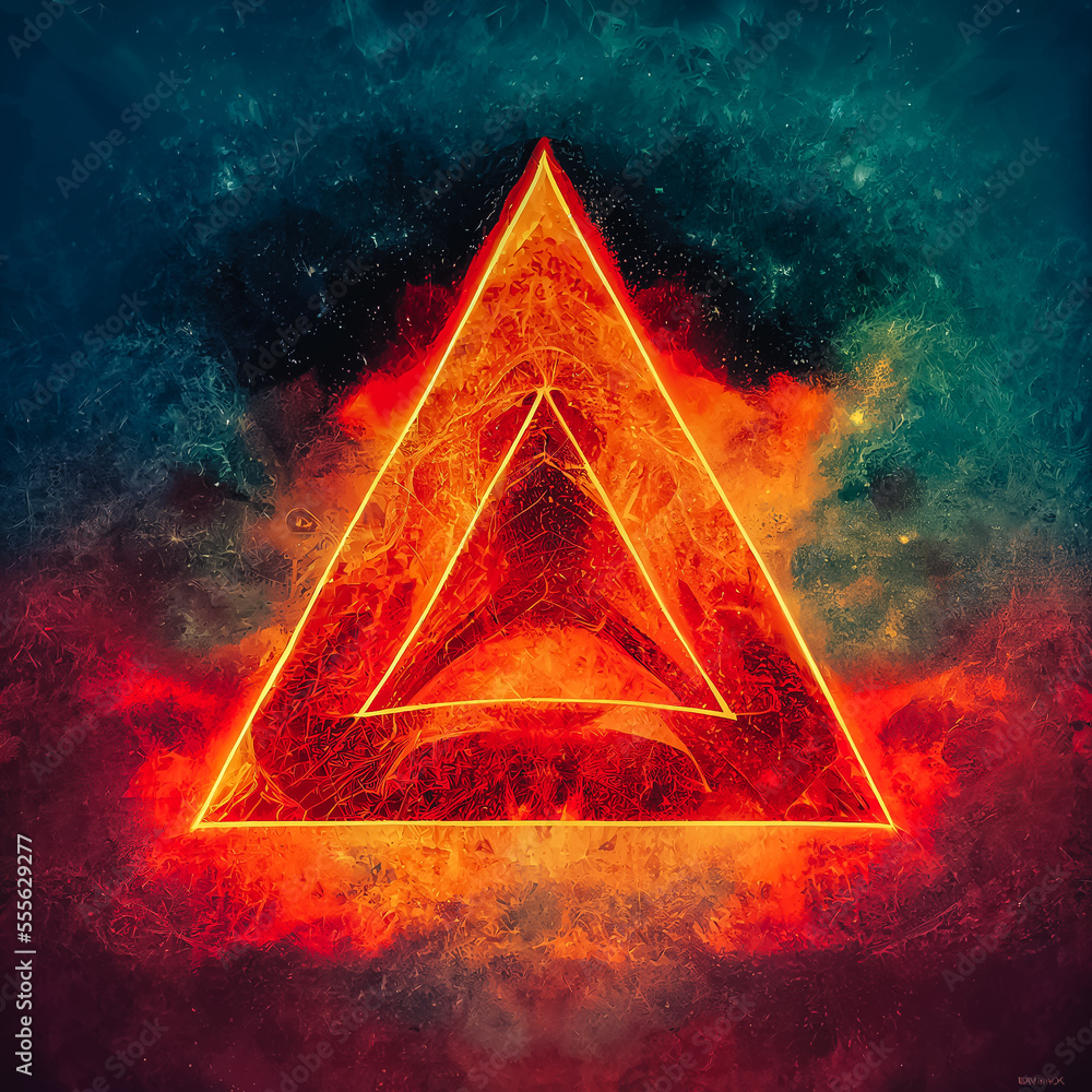 Poster beautiful abstract background with glowing stars background with pyramids
