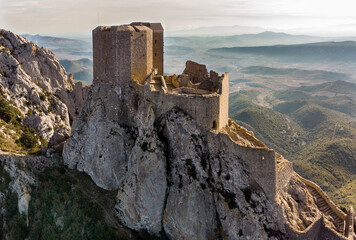 Château de Quéribus dans l'Aude (Occitanie, France)