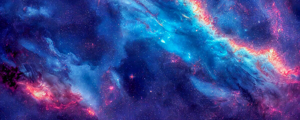 Fototapeta na wymiar background with space nebula, Generative AI Art Illustration