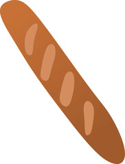 french bread illustration icon, white bread.