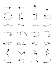 Set of dotted arrow vector illustration .Collection different arrows sign. Black vector arrows .arrows . icon 