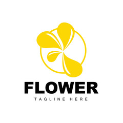 Flower Logo, Flower Garden Design With Simple Style Vector Product Brand, Beauty Care, Natural