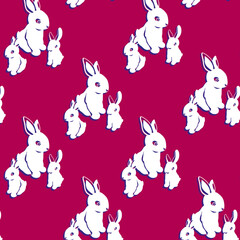 pattern with rabbit