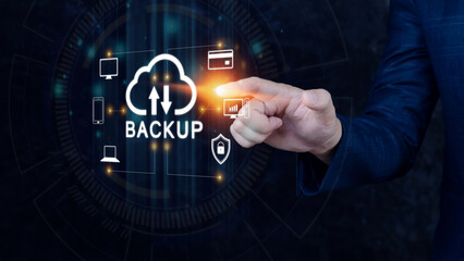 Internet data storage backup, technology business concept, Cloud technology, Data storage, Networking and internet service concept.