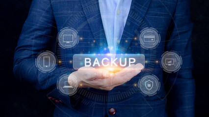 Internet data storage backup, technology business concept, Cloud technology, Data storage, Networking and internet service concept.