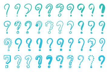 handwritten question mark doodle hand drawn