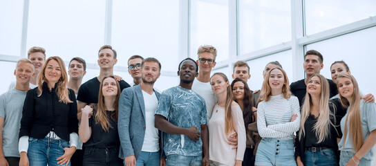 group of successful young people standing together.