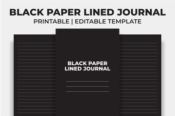 Black Paper Lined Journal