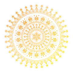 Mandala. Vintage delicate pattern. Orange and yellow lace curcle background. Islam, Arabic, Indian, ottoman motifs PNG