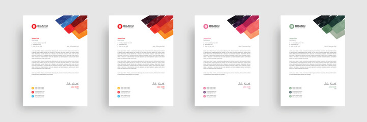 A4 colorful letterhead design template