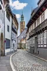 Fototapeta na wymiar Cityscape of Goslar UNESCO world cultural heritage site in Harz, Lower Saxony in Germany
