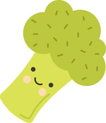 Cute soft broccoli puppet flat icon Handmade toys