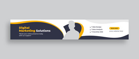 Digital marketing large web banner, social cover template or corporate business banner template