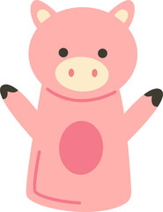 Handmade pig animal puppet flat icon Soft toys