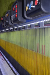 Mat Loom Weaving Machines at Textile Weaving Factory