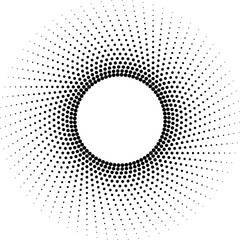 Halftone dots in circle form. round logo . vector dotted frame . design element
