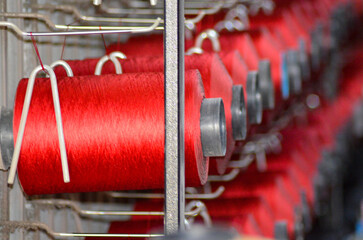 Cotton Reel Sewing Thread Rack at Fabric Weaving Facility