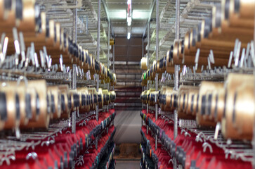 Cotton Reel Spool Sewing Thread Rack at Carpet Weaving Factory