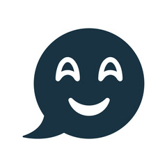 Feedback, smiley, comment icon. Glyph style vector EPS.