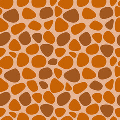 Seamless texture with imitation giraffe skin. Fashionable abstract print in handmade style
