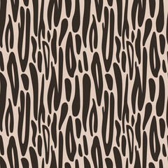 Seamless texture with imitation zebra skin. Fashionable abstract print in hand drawn style