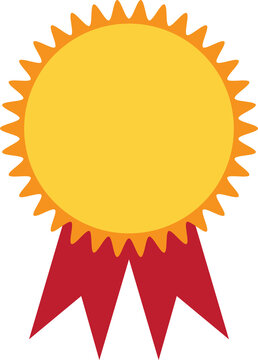 Award badge template blank rosette decorative label flat icon