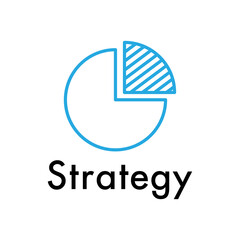 Strategy pie chart line icon, Business concept, Infographic sign PNG