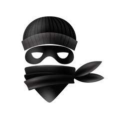 Criminals Masks Headwear Composition - obrazy, fototapety, plakaty