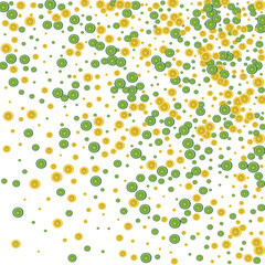 Green Fruit Background White Vector. Citrus Design Illustration. Yellow Tropical Lime. Bright Decor Pattern.