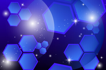 Obraz na płótnie Canvas Abstract geometric blue lines on dark blue background with lighting effect. Modern technology futuristic digital patterns. Hexagon geometry structure.
