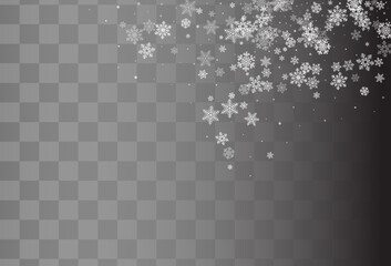 Silver Snowflake Vector Transparent Background.