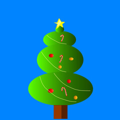 Christmas tree in blue background vector illustration