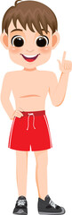 Summer boy thumbs up cartoon character PNG