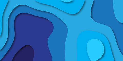 abstract 3d blue paper cut background.Vector illustration. papercut design layout for business presentations, flyers, posters background.